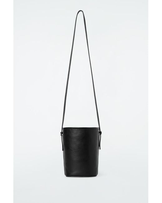 COS White Mini Bucket Bag - Leather