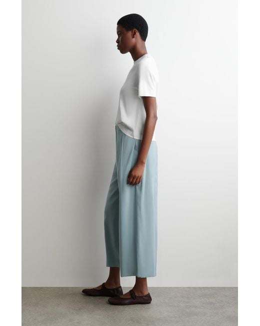 COS Blue Fluid Pleated Culottes