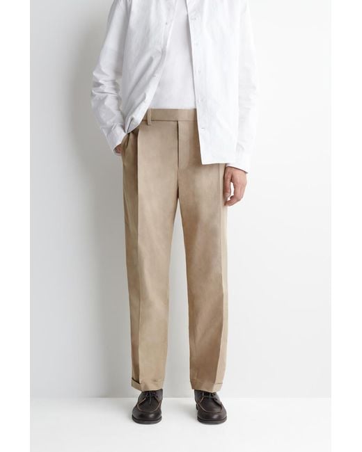 COS Natural Cotton Regular-Fit Straight-Leg Trousers for men