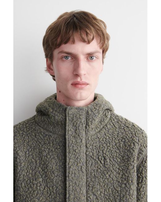 COS Green Hooded Teddy Jacket for men
