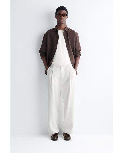 COS White Heavyweight Ribbed T-Shirt for men