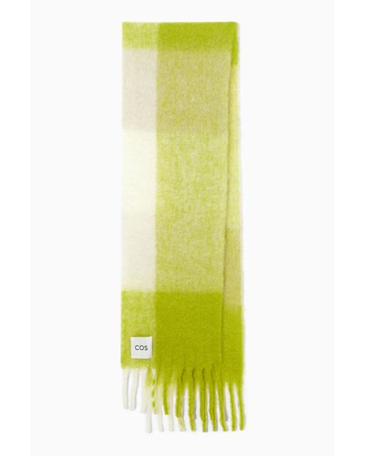COS Green Oversized Mohair-blend Scarf