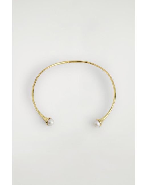 COS Metallic Freshwater Pearl Cuff Necklace