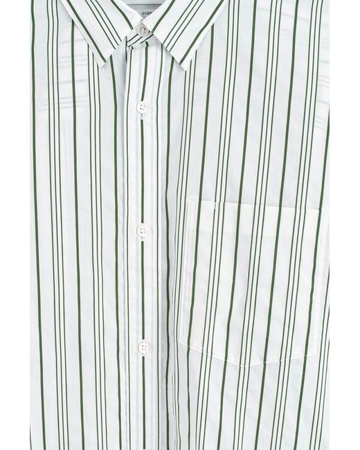 COS White Oversized Striped Cotton-Poplin Shirt for men