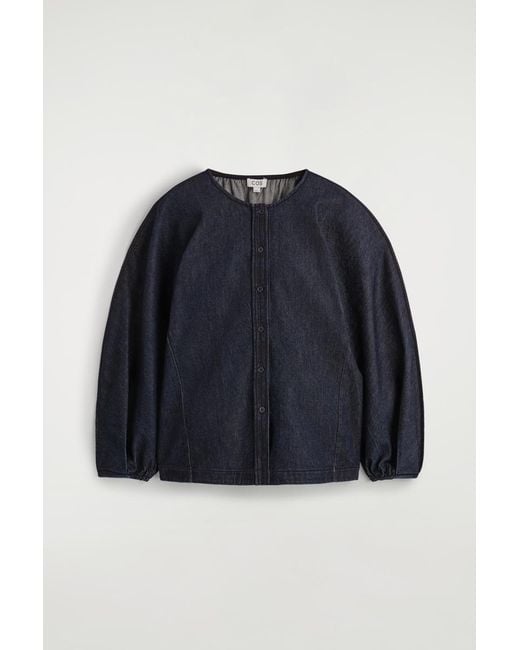 COS Blue Rounded Denim Top