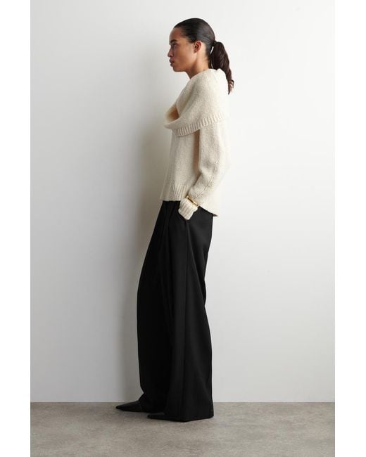 COS Natural Layered Shawl Merino-Cashmere Sweater