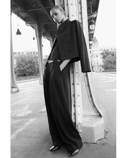 COS Black Sculpted Stand-Collar Jacket
