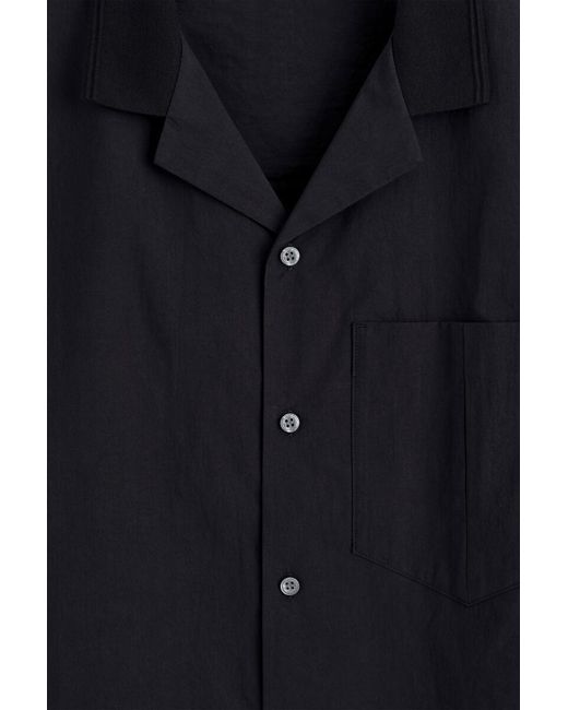 COS Blue Camp-Collar Cotton Shirt for men