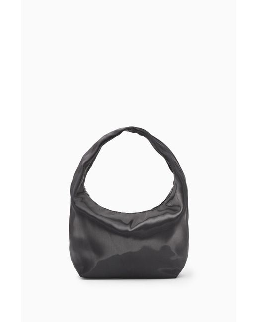 COS Black Mini Sling High-shine Shoulder Bag