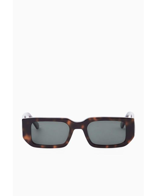 COS Black Rectangle-frame Sunglasses for men
