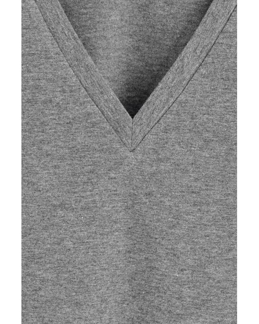 COS Gray Cotton V-Neck T-Shirt