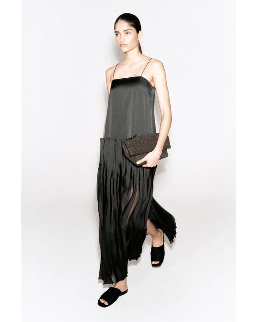 COS Black Appliquéd Panelled Midi Dress
