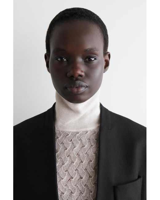 COS White Pointelle-Knit Mohair Jumper