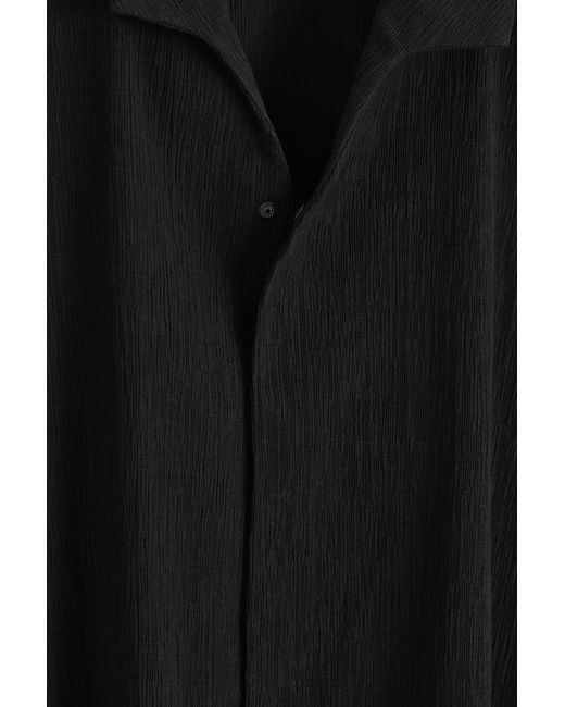 COS Black Crinkled-Cotton Shirt for men