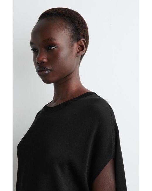 COS Black Circle-Cut Knitted Dress