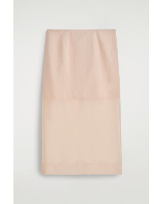 COS White Sheer Column Skirt