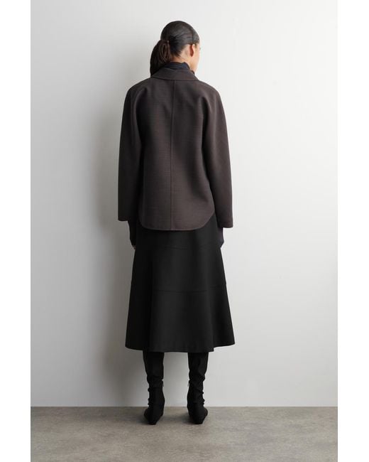 COS Black Rounded Wool-Blend Shirt