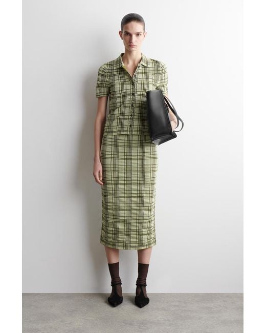 COS Green Checked Cotton-Jacquard Shirt