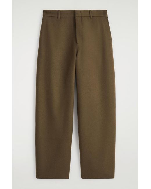 COS Green Double-Faced Wool Relaxed-Fit Wide-Leg Pants for men