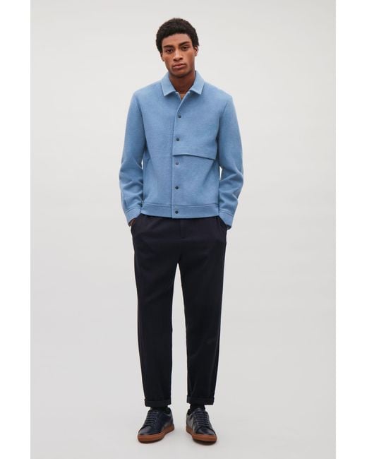 COS Boiled Wool Jacket in Blue for Men | Lyst