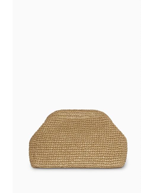 COS Natural Framed Clutch - Raffia