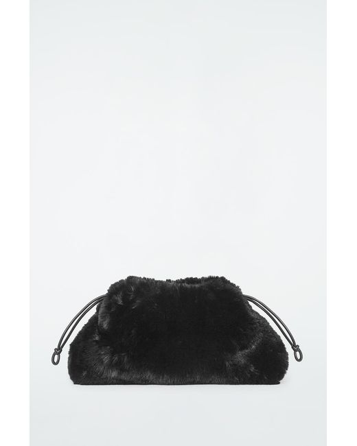 COS Black Cavatelli Clutch Bag