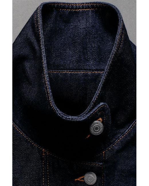 COS Blue Funnel-Neck Denim Jacket