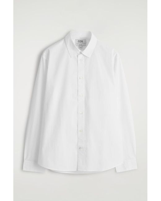 COS White Relaxed Pima Cotton-Poplin Shirt for men