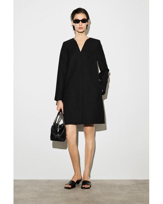 COS Black Tailored Wool-Blend Mini Dress