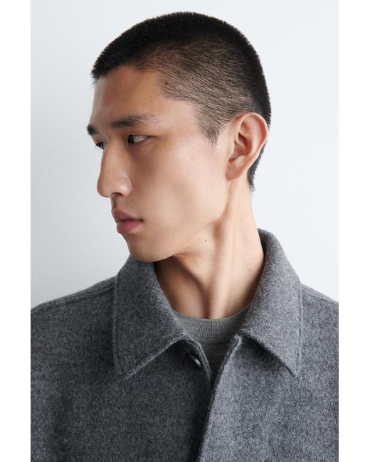 COS Gray Boiled-Wool Jacket for men