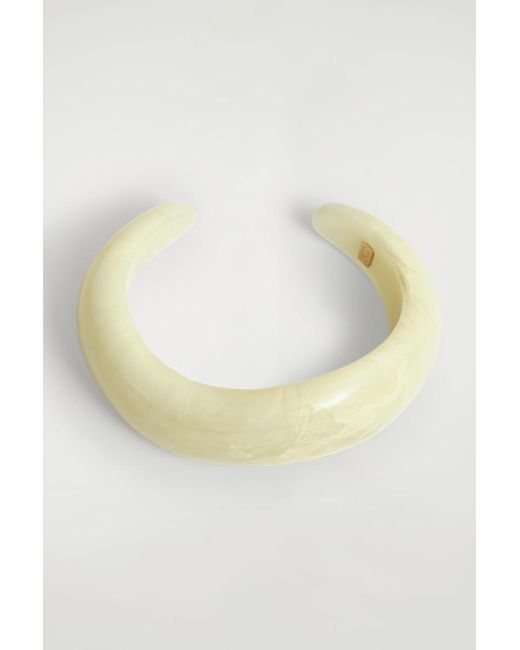 COS Yellow Chunky Curved Bangle