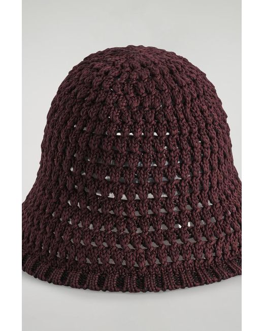 COS Brown Crochet Bucket Hat