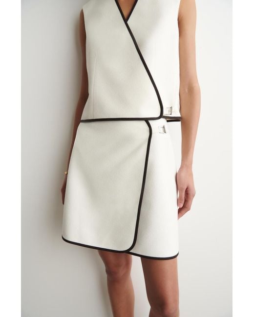 COS Natural Contrast-Trimmed Mini Wrap Skirt