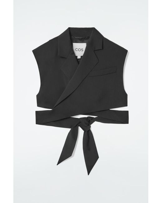 COS Black Open-back Wrap Waistcoat
