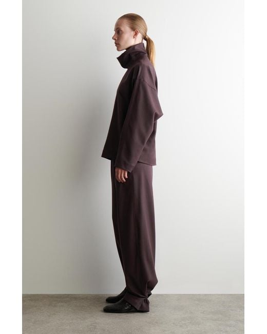 COS Purple Wool-Flannel Top