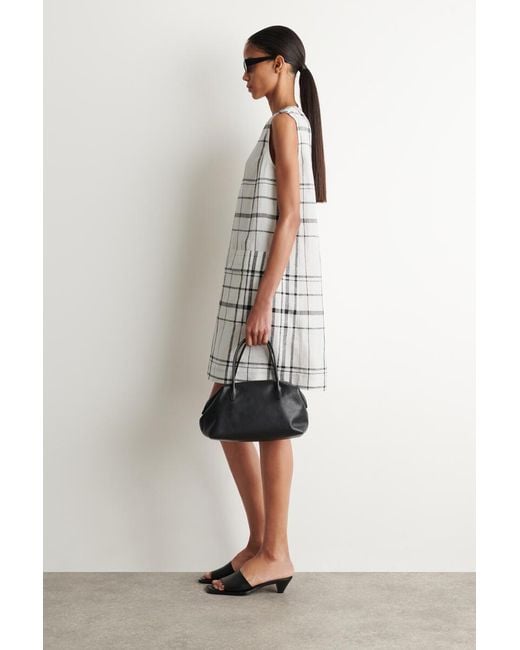COS Gray Linen Mini Shift Dress