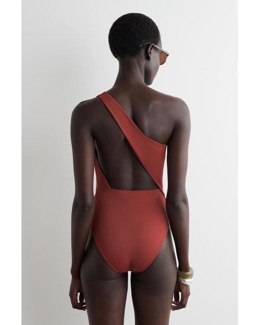 COS Red One-shoulder Swimsuit