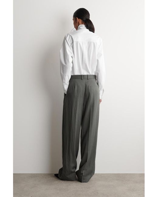 COS Gray Relaxed Fluid Wide-Leg Pants