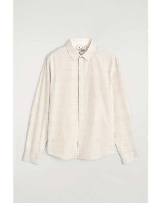 COS Natural Checked Cotton Shirt for men
