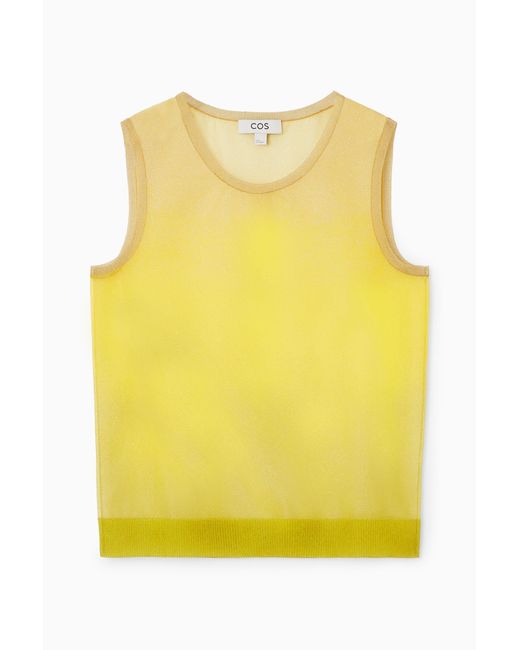 COS Yellow Fine-knit Ombre Tank Top