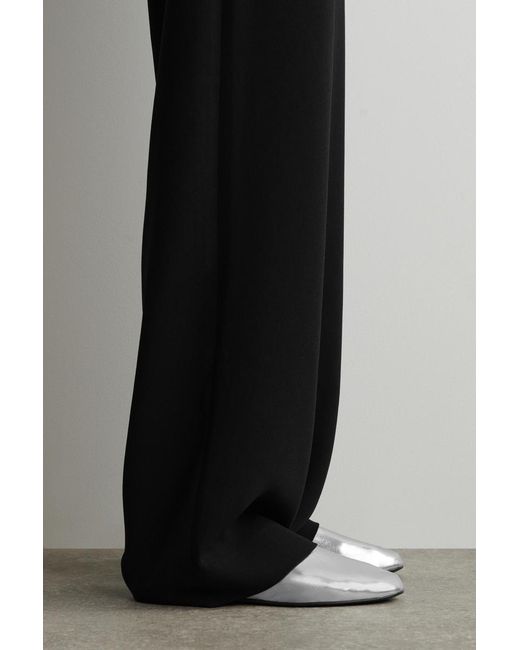 COS Gray Minimal Leather Ballet Flats