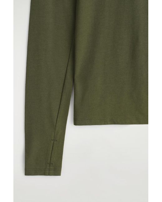 COS Green Slim Lightweight Long-sleeved Top