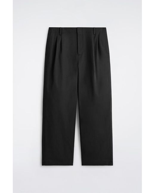 COS Black Pleated Relaxed-Fit Wide-Leg Trousers for men