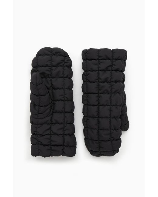 COS Black Quilted Mittens
