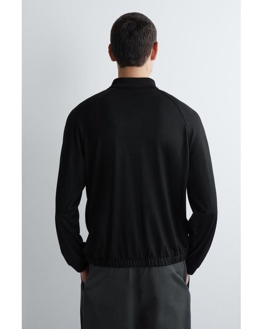 COS Black Wool-Jersey Bomber Jacket for men