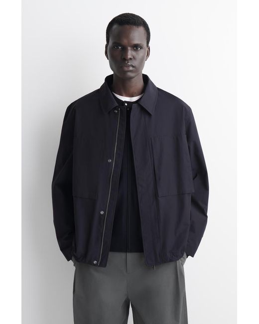 COS Blue Packable-Hood Windbreaker Jacket for men