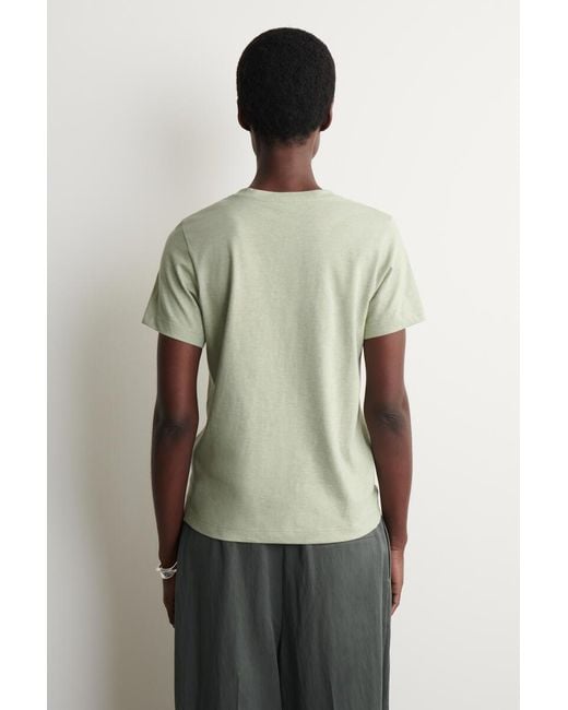 COS Green Cotton V-Neck T-Shirt