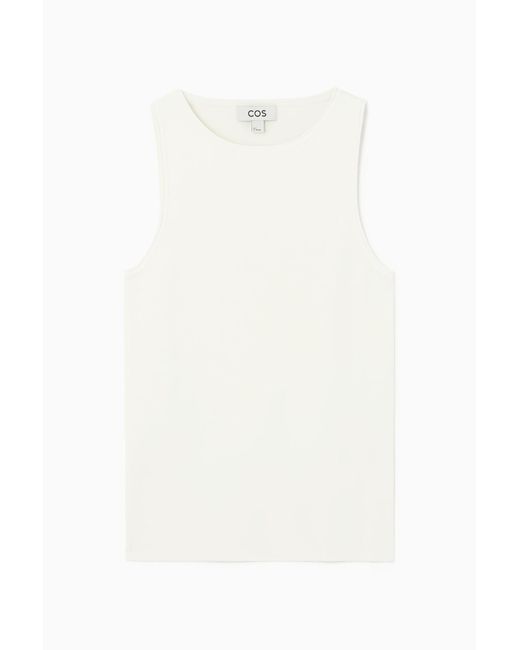 COS White Tubular Knitted Tank Top