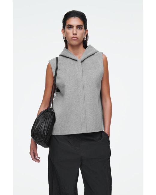 COS Gray Doubleface-weste Mit Kapuze