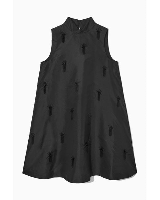 COS Black Embellished Mini Shift Dress